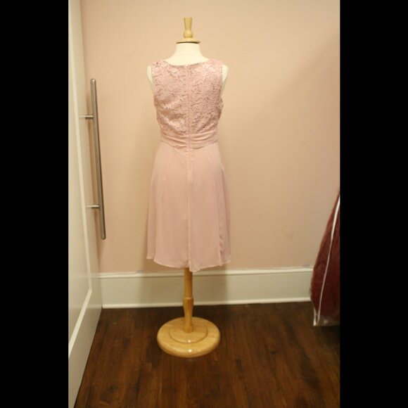 NEW Faded Rose Sequin Lace & Chiffon Tea-length Dress with Jacket Size 12 - Picture 4 of 6